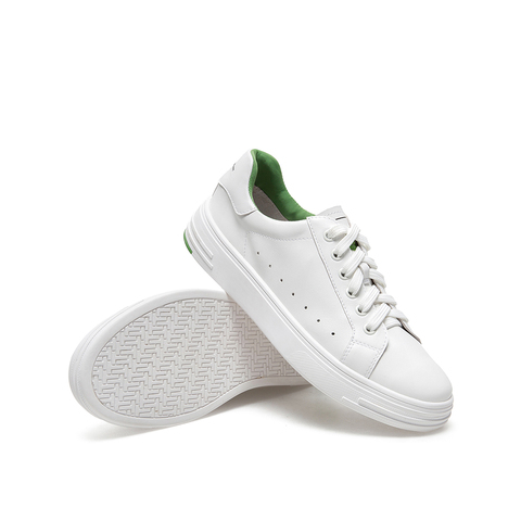 Teenmix/天美意2021春新款商场同款减龄小白鞋牛皮革女休闲板鞋CZH20AM1