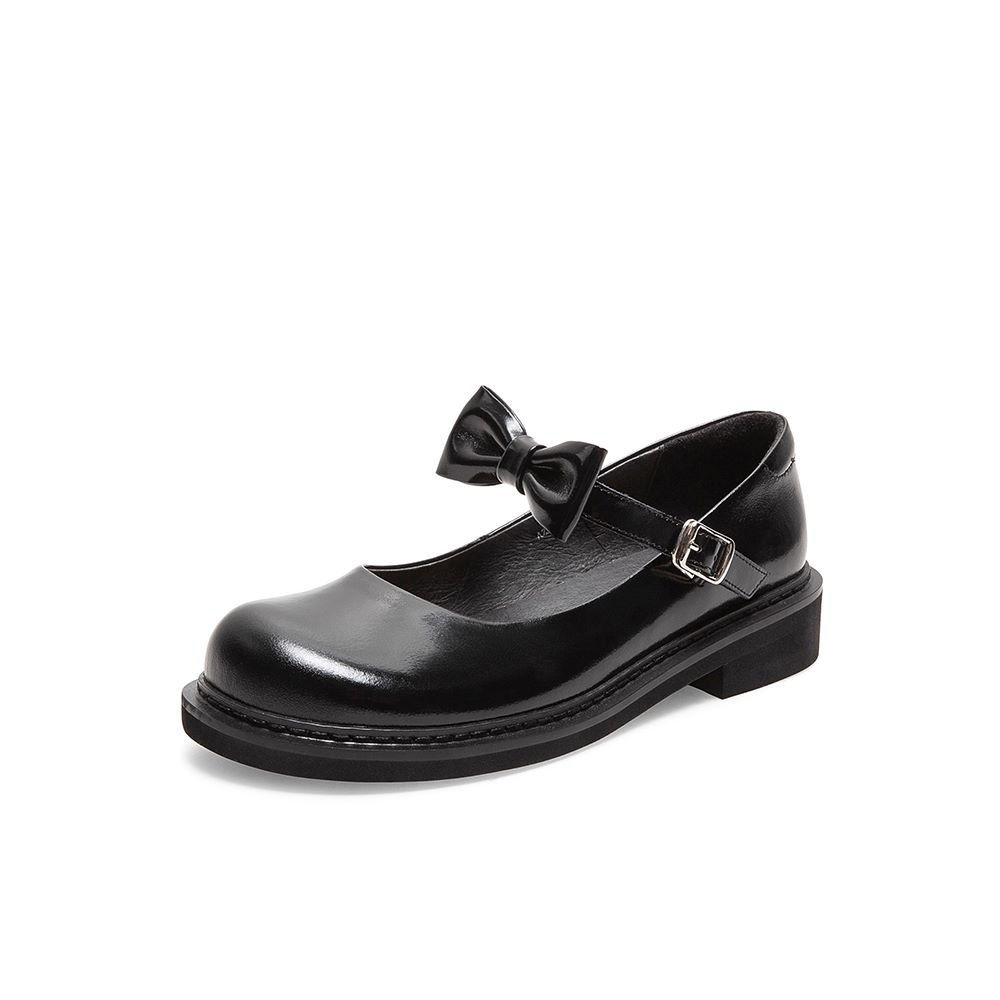 Teenmix/天美意2021春新款商场同款蝴蝶结可爱风lolita鞋女皮鞋AZ281AQ1