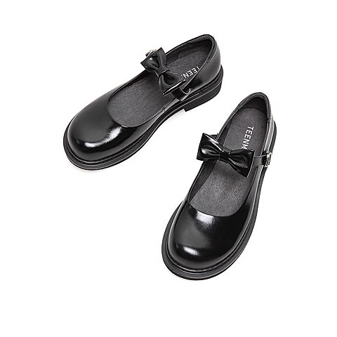 Teenmix/天美意2021春新款商场同款蝴蝶结可爱风lolita鞋女皮鞋AZ281AQ1