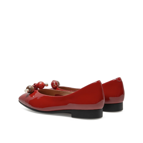 Teenmix/天美意2021春新款商场同款漆皮几何装饰文艺浅口女单鞋CXE07AQ1