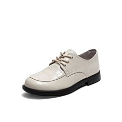 Teenmix/天美意2021春新款商场同款英伦石头纹复古女休闲小皮鞋CW921AM1