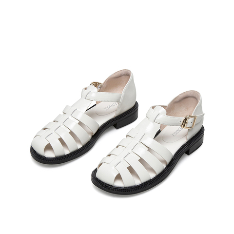 Teenmix/天美意2021夏新款镂空休闲罗马鞋舒适女凉鞋1LMX0BK1