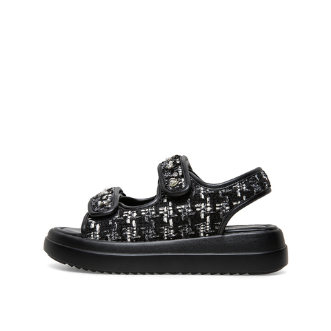 Teenmix/天美意2021夏新款商场同款小香风魔术贴舒适沙滩女凉鞋CY306BL1