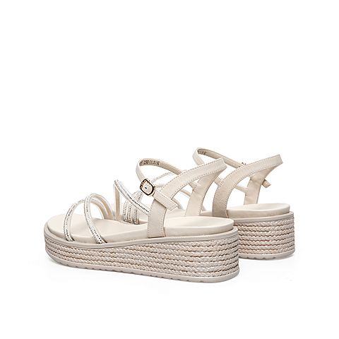 Teenmix/天美意2021夏商场同款细带女皮凉鞋CXM05BL1