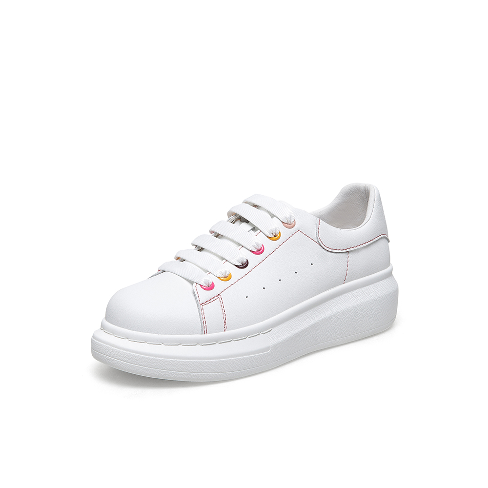 Teenmix/天美意2021春新款厚底简约百搭学院女休闲板鞋1XBX9AM1