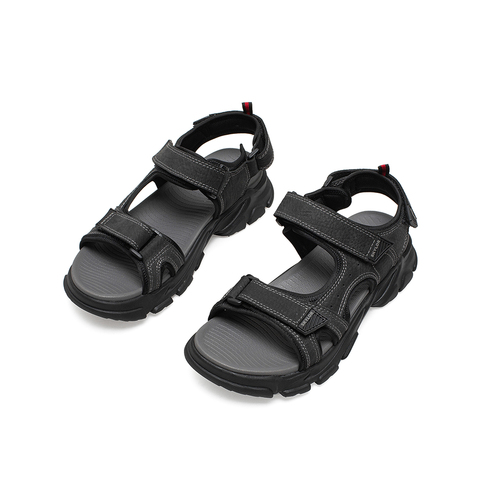 Teenmix/天美意2021夏新款商场同款休闲魔术贴沙滩牛皮革男皮凉鞋67N05BE1