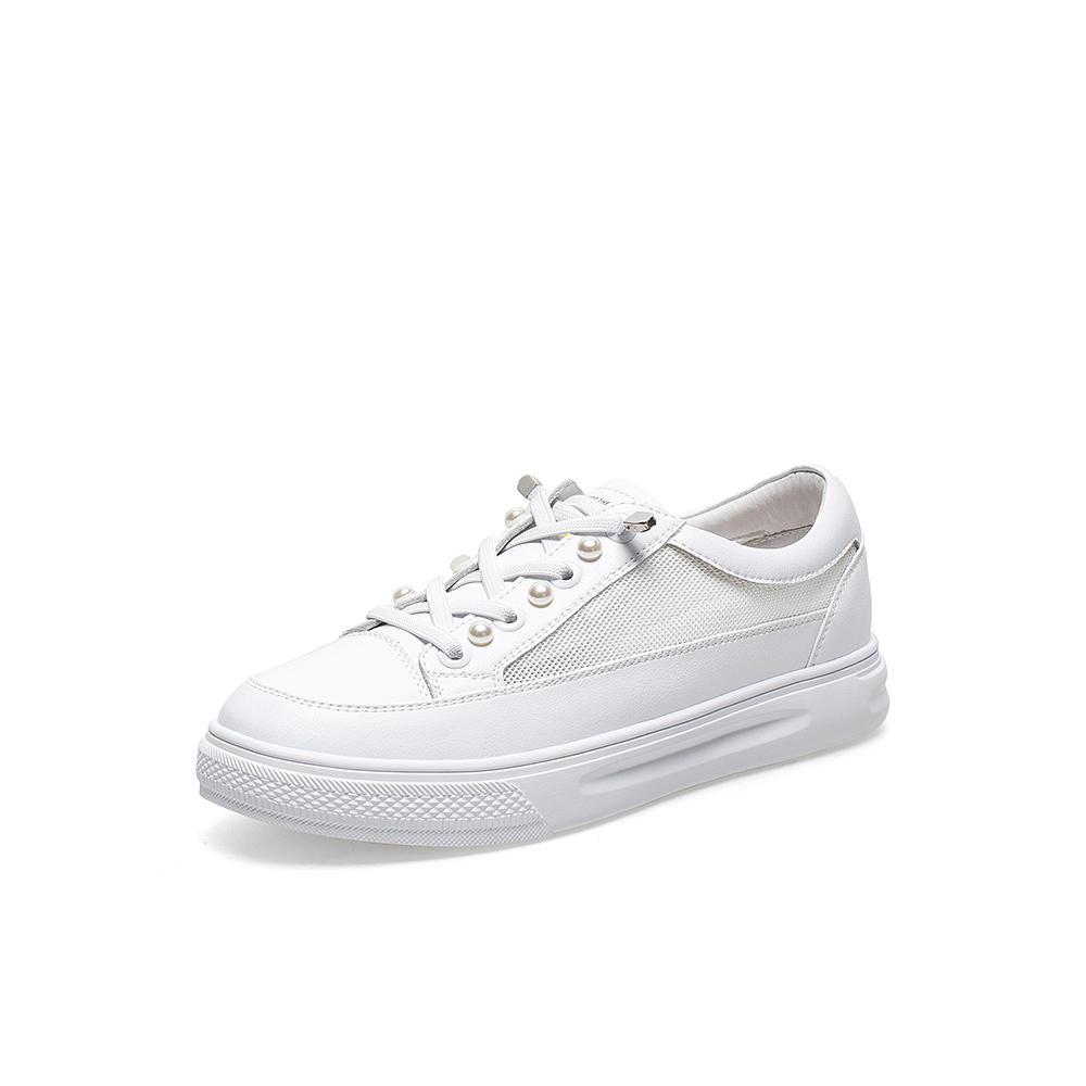 Teenmix/天美意2021夏新款商场同款网面清爽小白鞋女休闲板鞋BA531BM1
