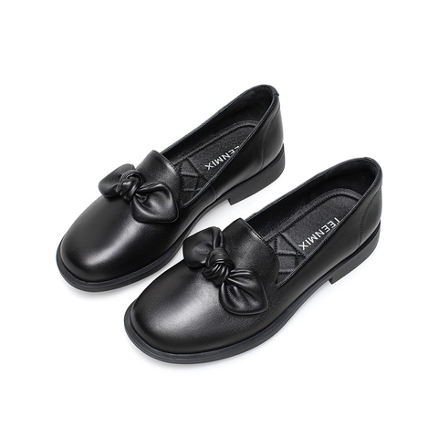 Teenmix/天美意2021秋新款商场同款通勤知性舒适女皮单鞋CW504CA1