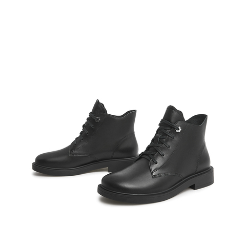 Teenmix/天美意2021冬新款商场同款简约气质马丁靴女皮靴CVB40DD1