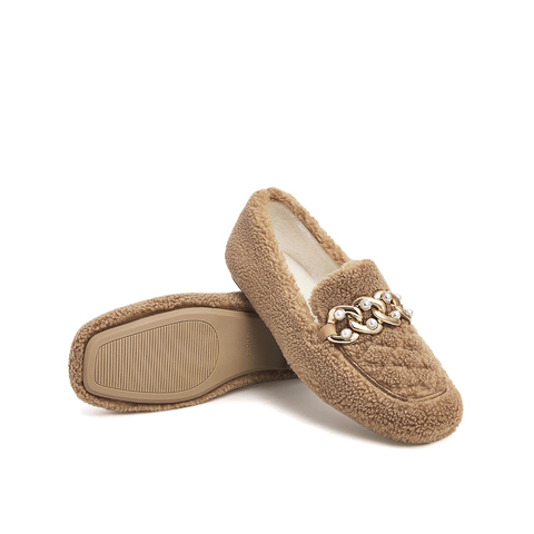 Teenmix/天美意2021冬新款可爱毛毛鞋豆豆鞋女休闲鞋1MMX2DA1