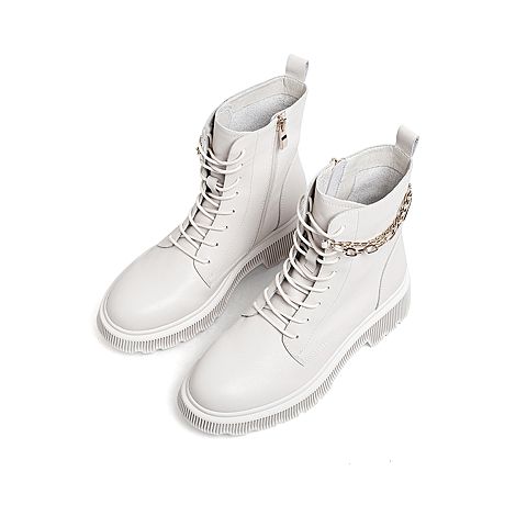 Teenmix/天美意2021冬新款商场同款帅气中性马丁靴女皮靴BB031DD1