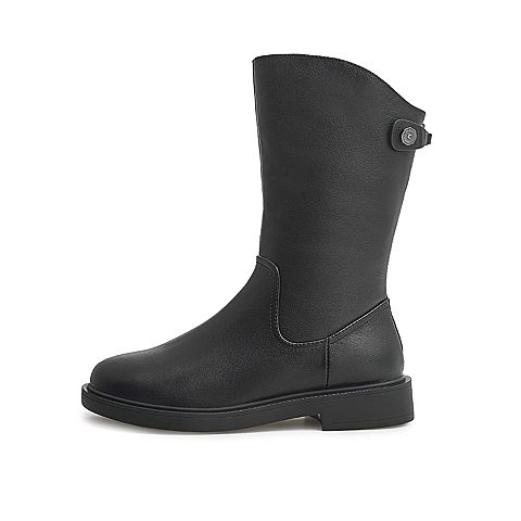 Teenmix/天美意2021冬新款商场同款时尚气质时装靴女皮中靴CVB70DS1