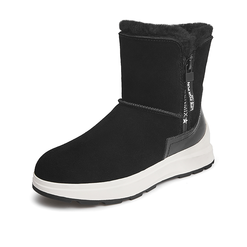 Teenmix/天美意2021冬新款保暖毛里雪地靴百搭女休闲靴1XDX0DZ1