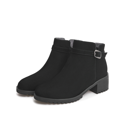 Teenmix/天美意2021冬新款商场同款气质优雅简约女皮短靴COK51DD1