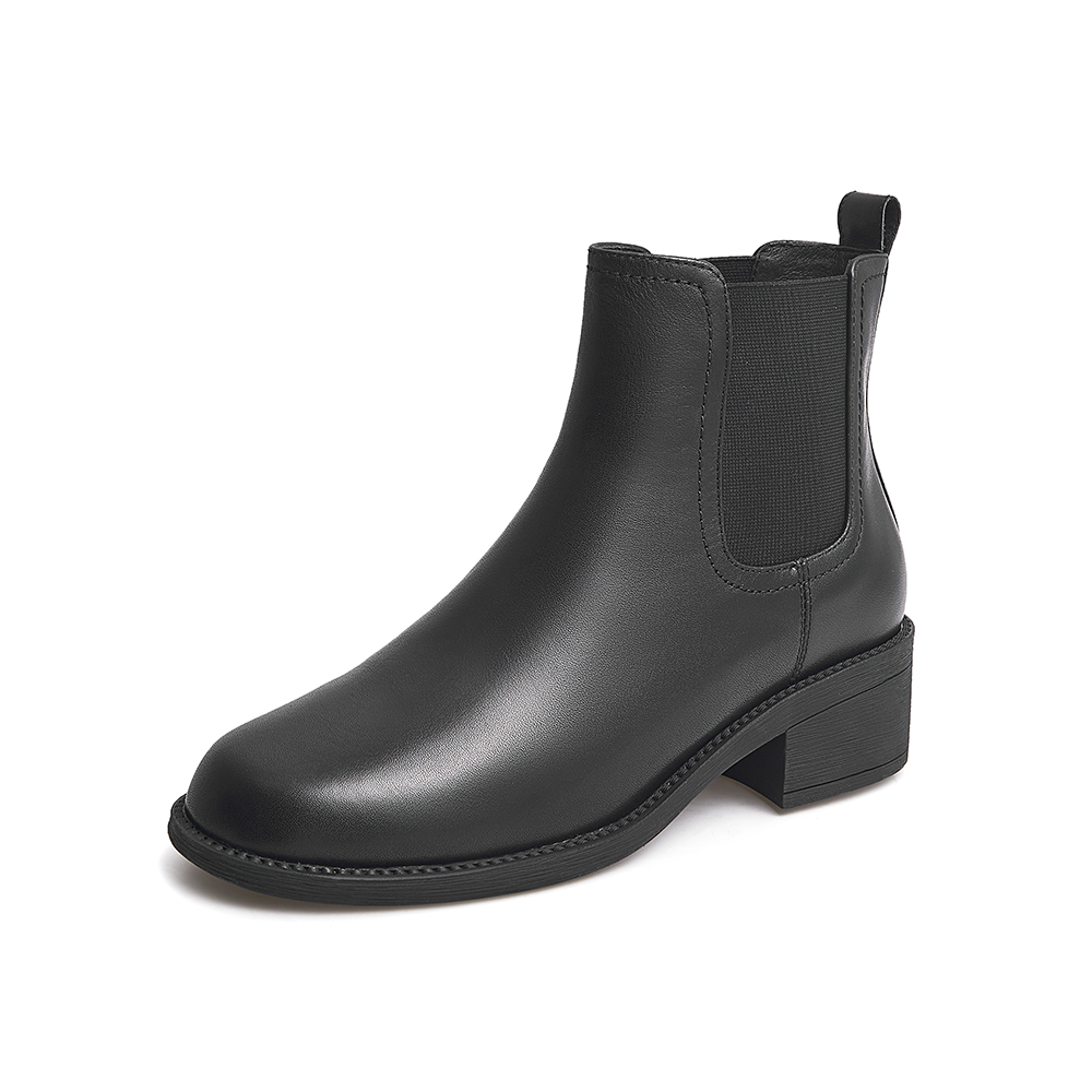 Teenmix/天美意2021冬新款商场同款气质简约切尔西靴女皮靴BB491DD1