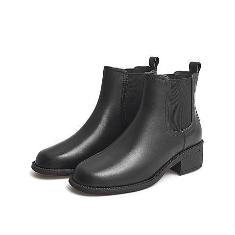 Teenmix/天美意2021冬新款商场同款气质简约切尔西靴女皮靴BB491DD1