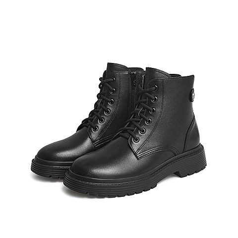 Teenmix/天美意2021冬新款商场同款休闲马丁靴女皮短靴CUQ40DD1