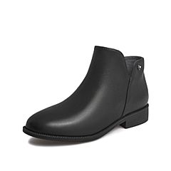 Teenmix/天美意2021冬新款商场同款气质优雅时尚女皮短靴CO549DD1