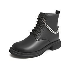 Teenmix/天美意2021冬商场同款链条潮酷马丁靴女皮短靴BC671DD1