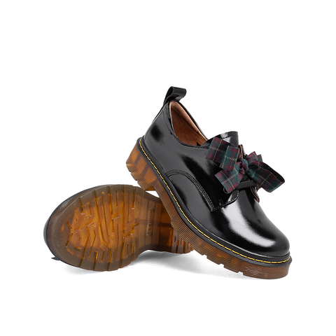 Teenmix/天美意2022春新款商场同款复古英伦学院风女皮单鞋CR123AM2