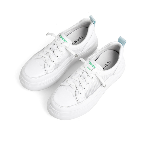 Teenmix/天美意2022夏新款商场同款小白鞋厚底网面面包鞋女休闲鞋CRO20BM2