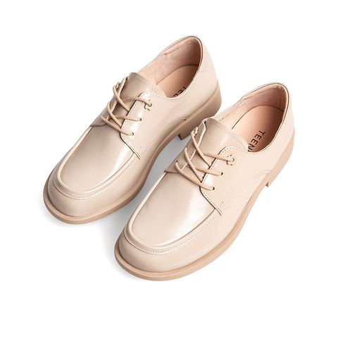 Teenmix/天美意2022秋新款商场同款英伦风文艺气质女皮单鞋CW922CM2
