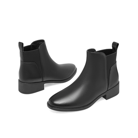 Teenmix/天美意2022冬新款商场同款切尔西踝靴复古女短靴CSV41DD2