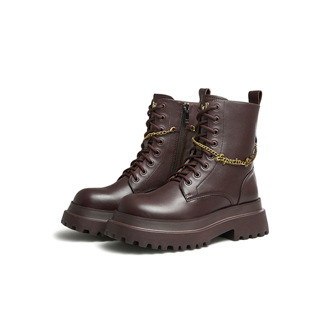 Teenmix/天美意2022冬新款商场同款链条装饰休闲马丁靴女靴6IO60DZ2