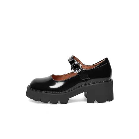 Teenmix/天美意2022秋商场同款金属扣饰玛丽珍鞋女单鞋CXG27CQ2