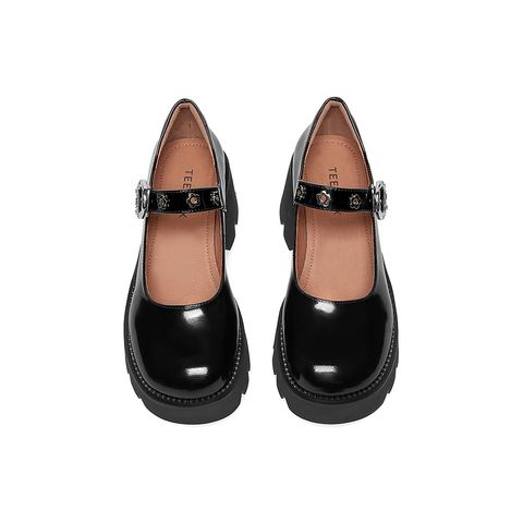 Teenmix/天美意2022秋商场同款金属扣饰玛丽珍鞋女单鞋CXG27CQ2