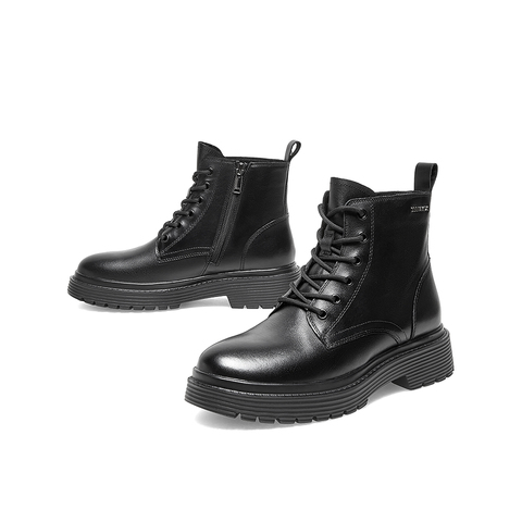 Teenmix/天美意2022冬新款商场同款简约英伦马丁靴女短靴CUQ43DD2