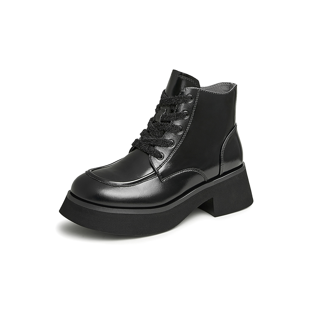 Teenmix/天美意2022冬新款商场同款马丁靴踝靴复古女短靴CT340DD2