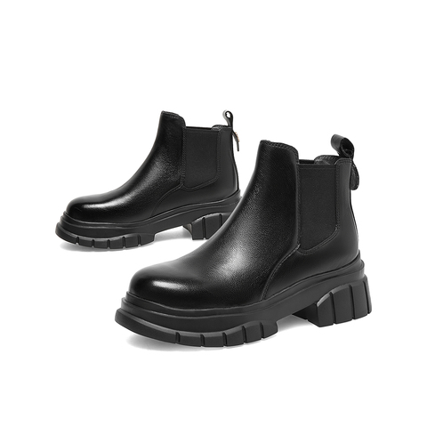 Teenmix/天美意2022冬新款商场同款切尔西靴厚底女短靴CSI40DD2