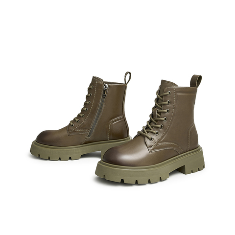Teenmix/天美意2022冬新款商场同款马丁靴复古欧美女短靴BE851DZ2