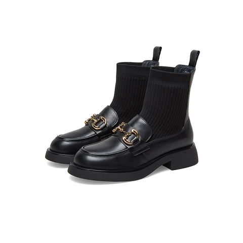 Teenmix/天美意2022冬新款商场同款针织弹力袜靴女靴BE841DD2