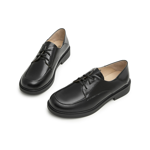 Teenmix/天美意2023春新款商场同款复古英伦单鞋女皮鞋CXC28AM3