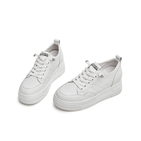 Teenmix/天美意2023春新款商场同款增高小白鞋女休闲鞋BF761AM3