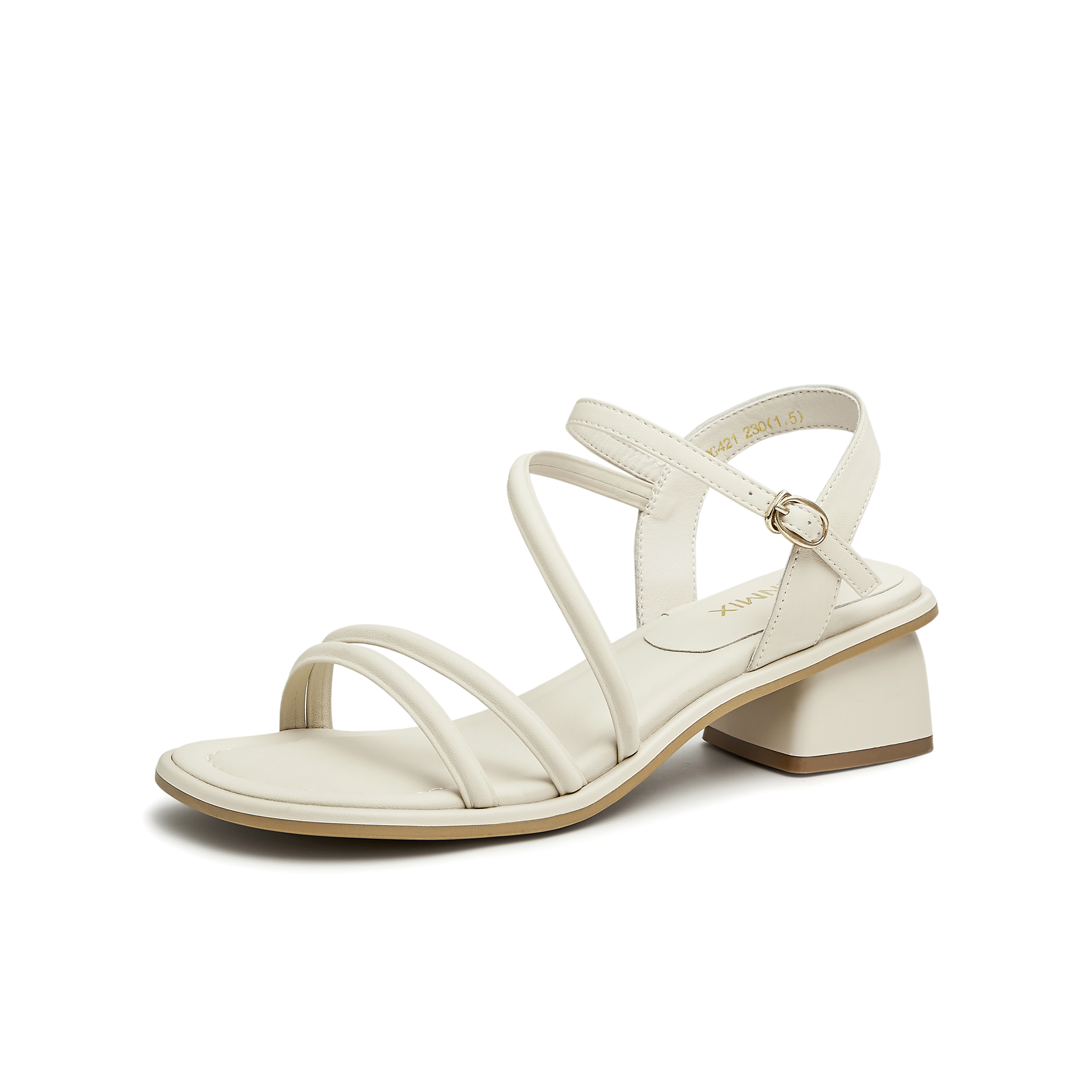 天美意2023夏新款商场同款条带气质百搭一字带凉鞋BG421BL3