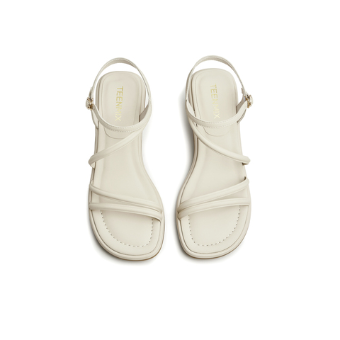 天美意2023夏新款商场同款条带气质百搭一字带凉鞋BG421BL3