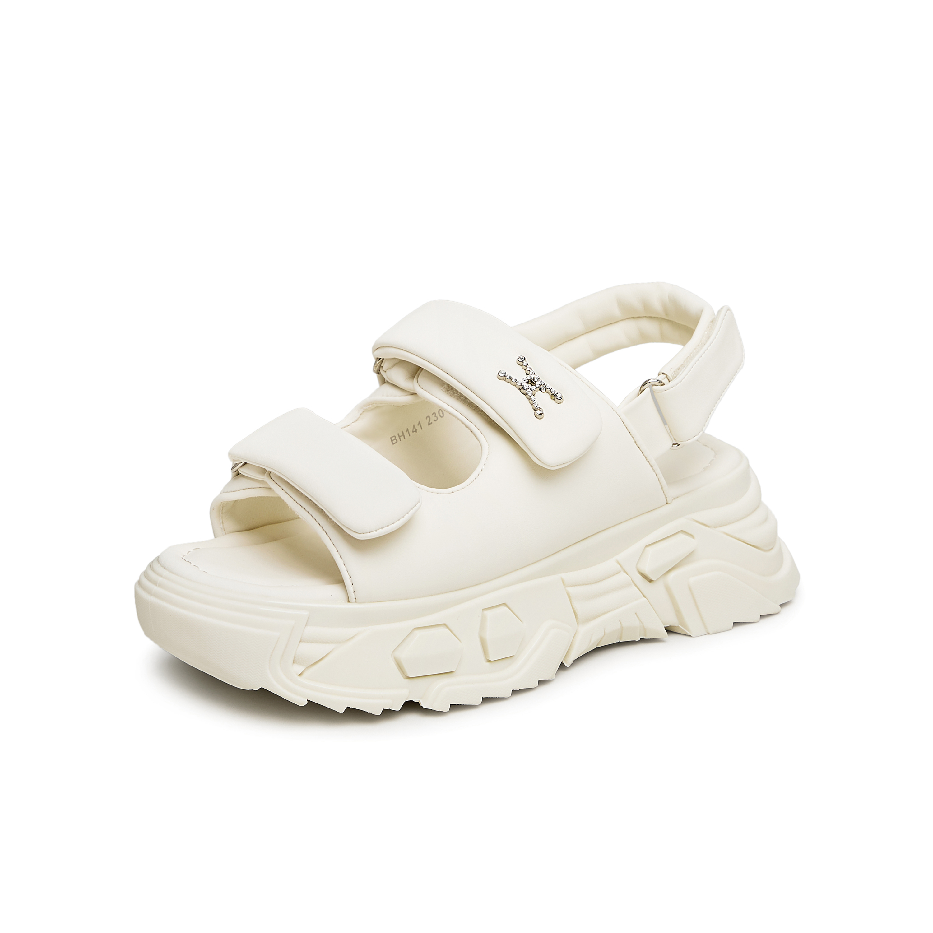 天美意2023夏商场同款魔术贴厚底凉鞋简约时尚女凉鞋BH141BL3