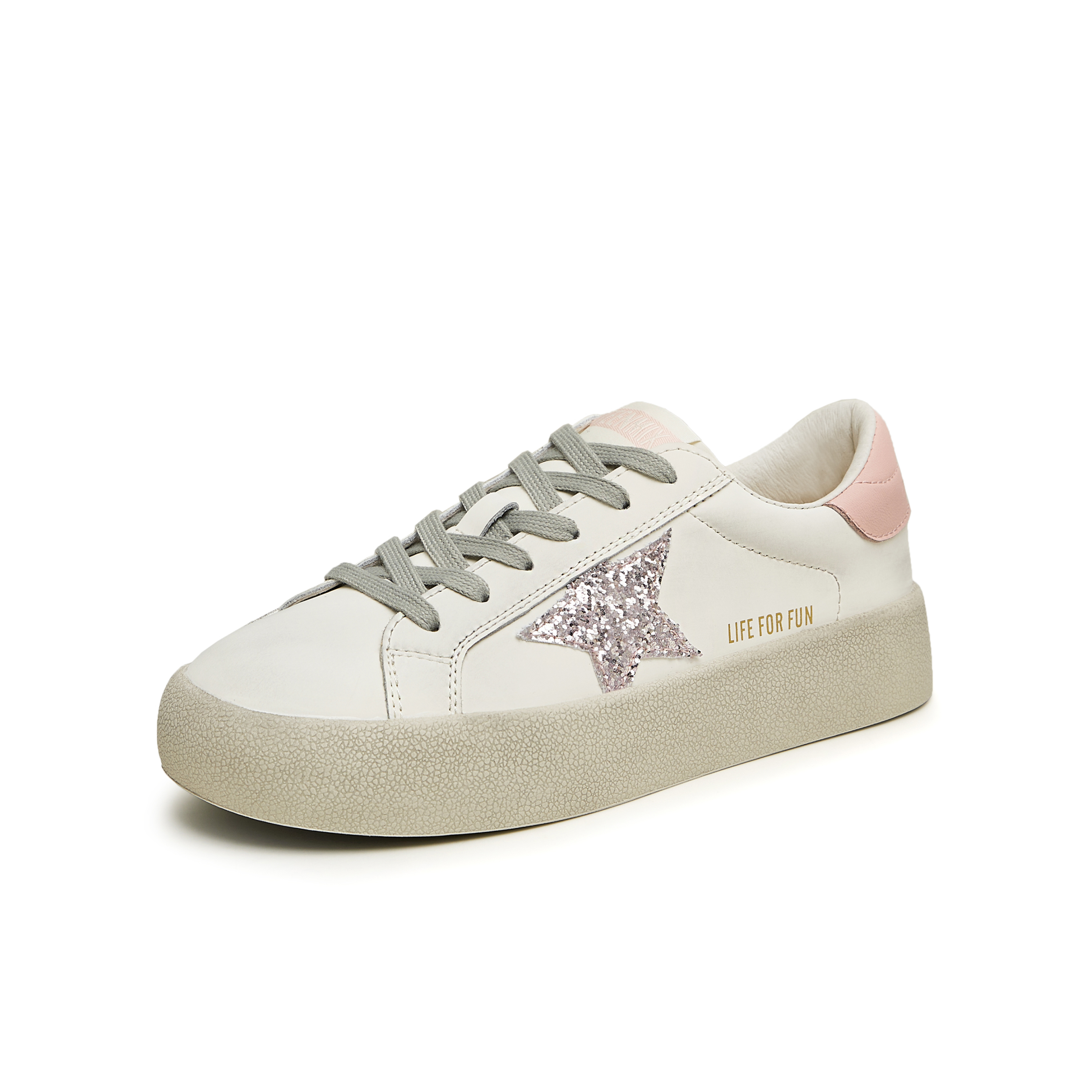 天美意2023秋新时尚休闲简约拼色星星小白鞋女休闲鞋AB076CM3