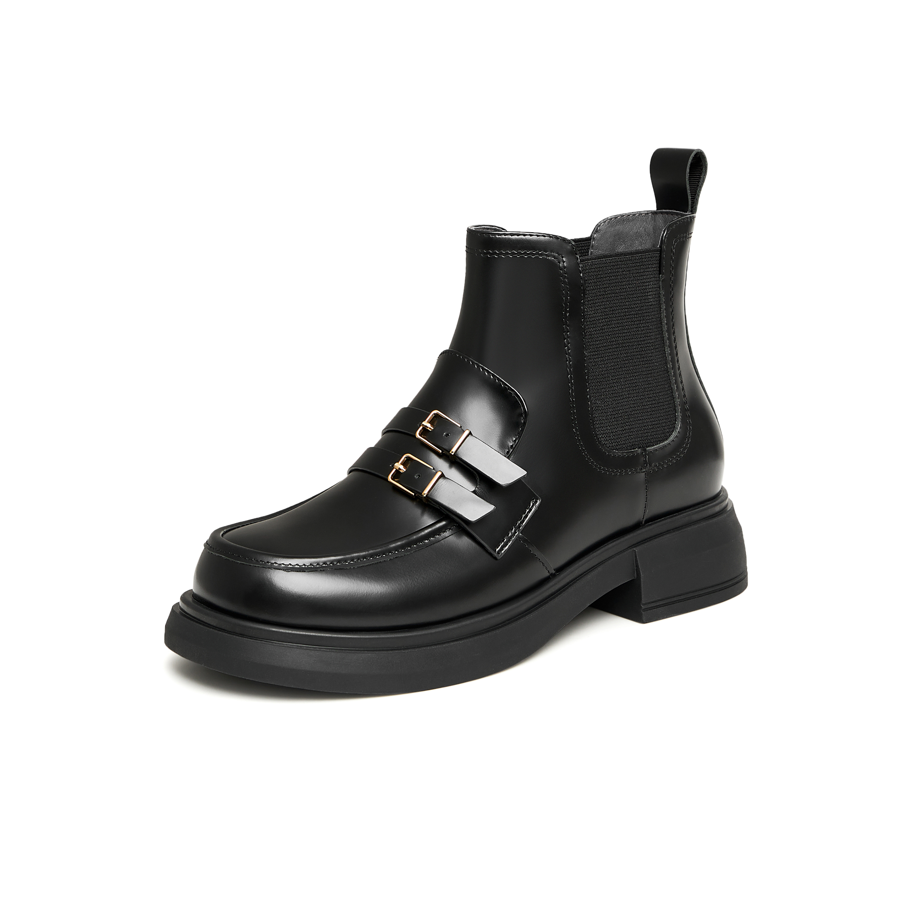 天美意2023冬新款商场同款复古英伦风切尔西靴简约女靴BH901DD3