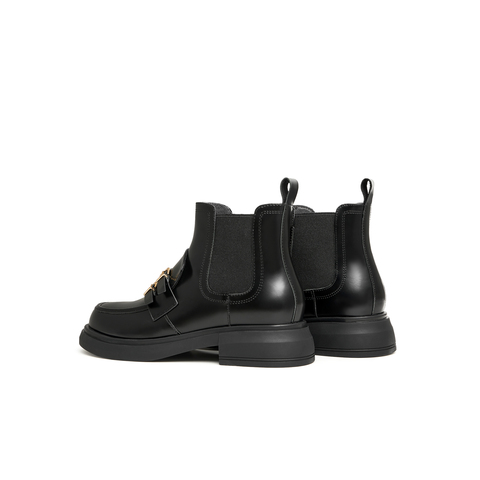 天美意2023冬新款商场同款复古英伦风切尔西靴简约女靴BH901DD3