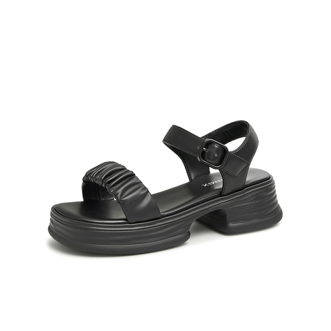 天美意2023夏新款厚底简约时尚百搭休闲女凉鞋CQM01BL3