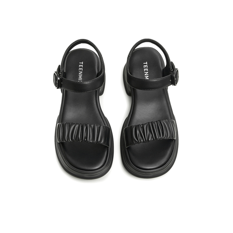 天美意2023夏新款厚底简约时尚百搭休闲女凉鞋CQM01BL3