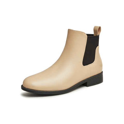 天美意2023冬新款商场同款简约切尔西靴都市休闲女靴CO557DD3