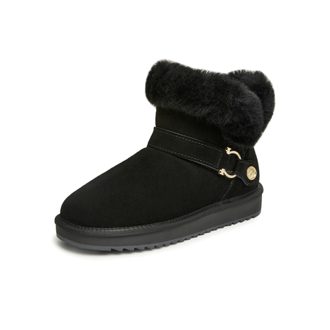 天美意2023冬新款甜美休闲雪地靴简约百搭保暖女短靴CNC41DD3