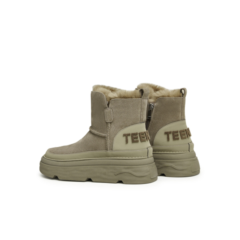 天美意2023冬新款加绒保暖户外雪地靴简约休闲女短靴CMS40DD3