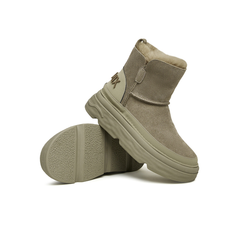 天美意2023冬新款加绒保暖户外雪地靴简约休闲女短靴CMS40DD3
