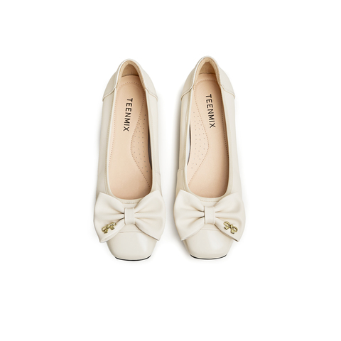 天美意2023秋商场同款粗跟浅口单鞋简约通勤女休闲鞋BG861CQ3